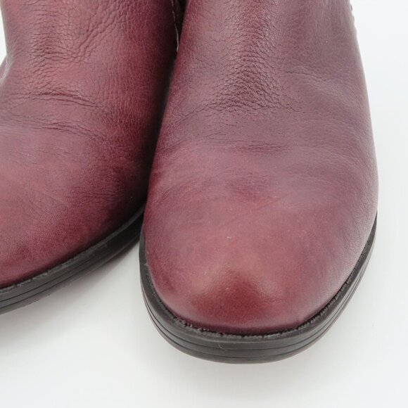 Naturalizer Women 7.5 W ZARIE Leather Ankle Boots Booties Purple Brown Zippers - Picture 5 of 14